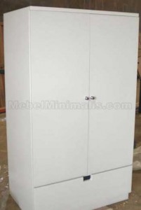 Lemari Minimalis Polos 2 Pintu Putih Duco (2)